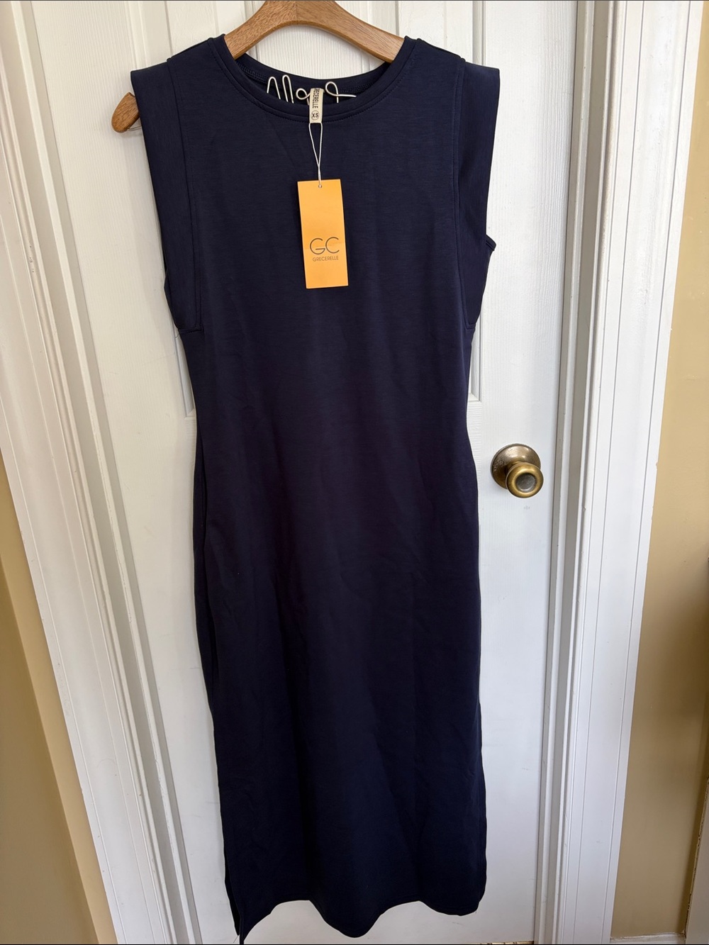 IC COLLECTION Navy Sleeveless Midi T Shirt Dress